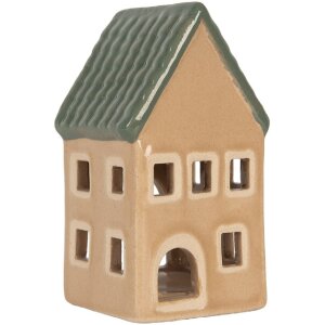 Portacandele Casa Clayre & Eef 6x6x11 cm Beige/Verde