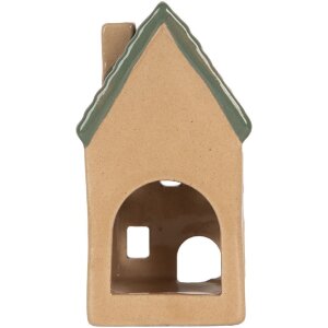 Portacandele Casa Clayre & Eef 6x6x11 cm Beige/Verde