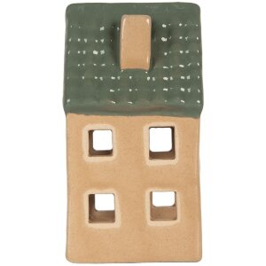 Portacandele Casa Clayre & Eef 6x6x11 cm Beige/Verde