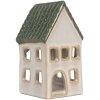 Clayre & Eef 6CE2308 Portacandele Casa 7x7x13 cm grigio-verde