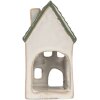 Clayre & Eef 6CE2308 Portacandele Casa 7x7x13 cm grigio-verde