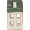 Clayre & Eef 6CE2308 Portacandele Casa 7x7x13 cm grigio-verde