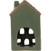 Portacandele a forma di casa Clayre & Eef 6CE2309 Verde Marrone 9x8x15 cm