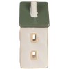 Clayre & Eef 6CE2311 Portacandele a forma di casa Beige Verde 9x8x18cm