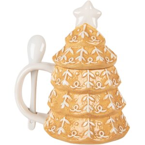 Clayre & Eef 6CEMU0212 Tazza con Coperchio e Cucchiaino 350ml