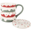 Tazza con coperchio Clayre & Eef 6CEMU0228 450ml 15x10x12cm