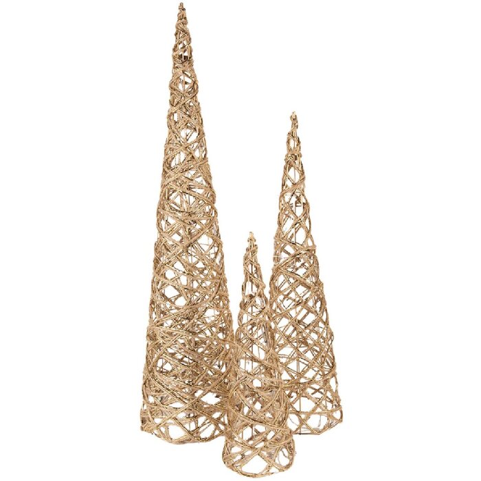 Set di 3 Coni Decorativi LED Clayre & Eef Ø 20x80/16x60/13x40 cm