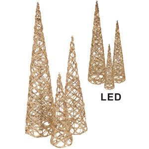 Set di 3 Coni Decorativi LED Clayre & Eef Ø...