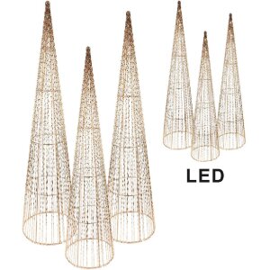 Clayre & Eef 50828 Cono Decorativo LED (Set 3)...
