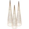 Clayre & Eef 50828 Cono Decorativo LED (Set 3) Ø 20x80/16x60/11x40 cm / 6xAA