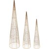 Clayre & Eef 50828 Cono Decorativo LED (Set 3) Ø 20x80/16x60/11x40 cm / 6xAA
