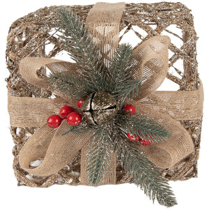 Clayre & Eef 66308 Decorazione Regalo LED Set da 3 Dorato