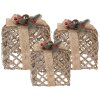 Clayre & Eef 66308 Decorazione Regalo LED Set da 3 Dorato