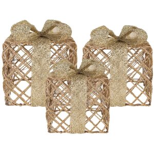 Clayre & Eef 66311 Decorazione Regalo LED Set da 3...