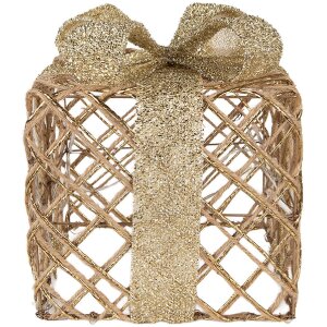 Clayre & Eef 66311 Decorazione Regalo LED Set da 3 Dorato