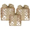 Clayre & Eef 66311 Decorazione Regalo LED Set da 3 Dorato