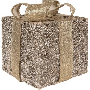 Clayre & Eef 66312 Decorazione Regalo LED Set da 3 Color Oro