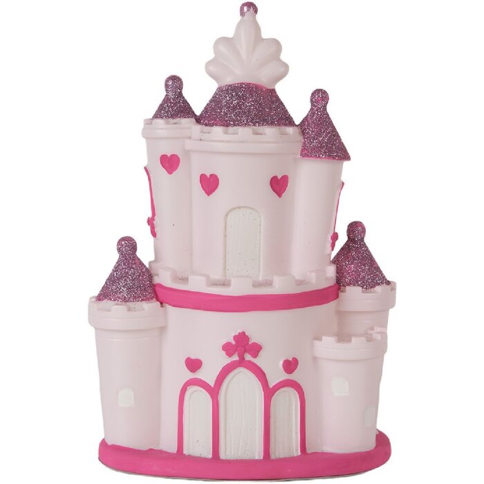 Clayre & Eef 6LMP802 Luce Notturna Castello LED 16x11x24 cm Rosa Viola