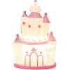 Clayre & Eef 6LMP802 Luce Notturna Castello LED 16x11x24 cm Rosa Viola