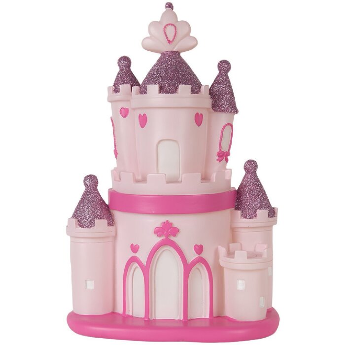 Clayre & Eef 6LMP803 Luce Notturna Castello LED 23x16x35 cm Rosa Violetto