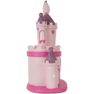 Clayre & Eef 6LMP803 Luce Notturna Castello LED 23x16x35 cm Rosa Violetto