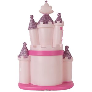 Clayre & Eef 6LMP803 Luce Notturna Castello LED 23x16x35 cm Rosa Violetto
