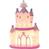 Clayre & Eef 6LMP803 Luce Notturna Castello LED 23x16x35 cm Rosa Violetto