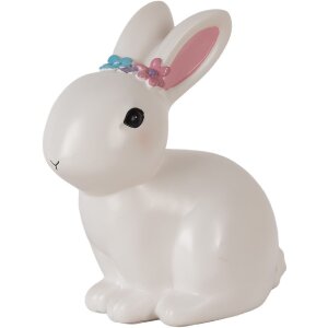 Luce notturna coniglio LED Clayre & Eef 6LMP805 21x13x22 cm Bianco-Rosa