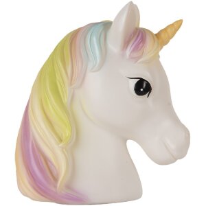 Clayre & Eef 6LMP807 Luce Notturna Unicorno LED 22x14x24 cm
