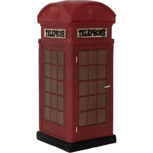 Luce notturna a LED Clayre & Eef 6LMP813 Cabina Telefonica 10x10x23 cm Rosso-Marrone