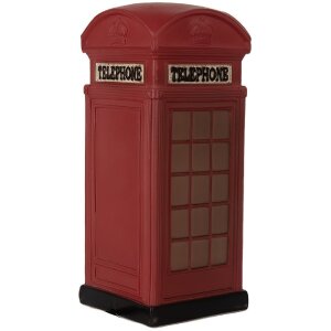 Luce notturna a LED Clayre & Eef 6LMP813 Cabina Telefonica 10x10x23 cm Rosso-Marrone