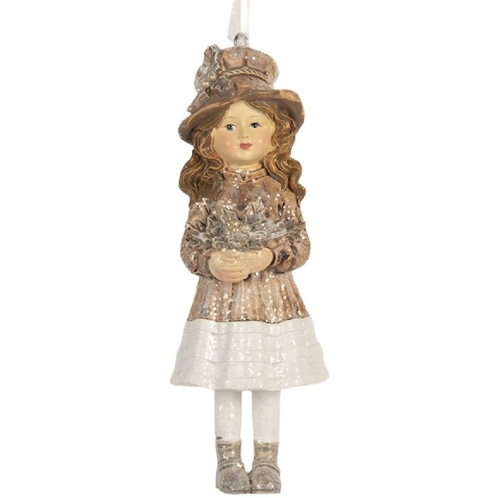 Clayre & Eef Decorazione Ciondolo Bambino 5x4x12 cm Beige Rosa 6PR5662