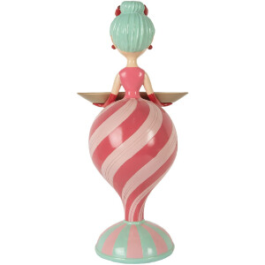 Clayre & Eef 6PR5796 Decorazione Bambino con Ciotola Rosa Verde 22x20x46 cm