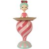 Clayre & Eef 6PR5796 Decorazione Bambino con Ciotola Rosa Verde 22x20x46 cm
