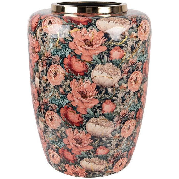 Clayre & Eef 66376 Vaso decorativo Ø 33x44 cm Verde Rosa