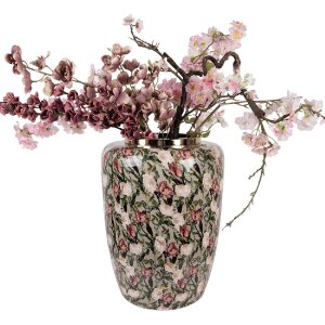 Vaso decorativo Clayre & Eef 66377 Grigio-Rosa 33x44 cm