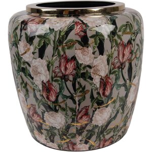 Clayre & Eef 66380 Decorazione Vaso Grigio Rosa 25x25 cm