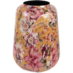 Clayre & Eef 66383 Vaso decorativo Giallo e Rosa...