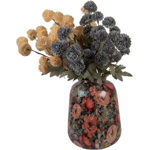 Vaso decorativo in ferro Clayre & Eef Rosa e Verde Ø 21x25 cm