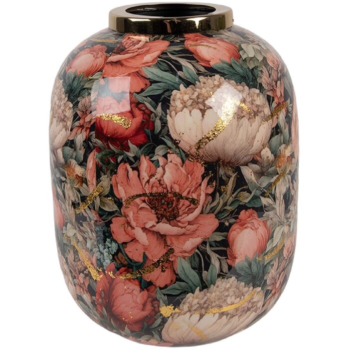 Vaso decorativo Clayre & Eef 66389 Verde Rosato Ø 17x22 cm