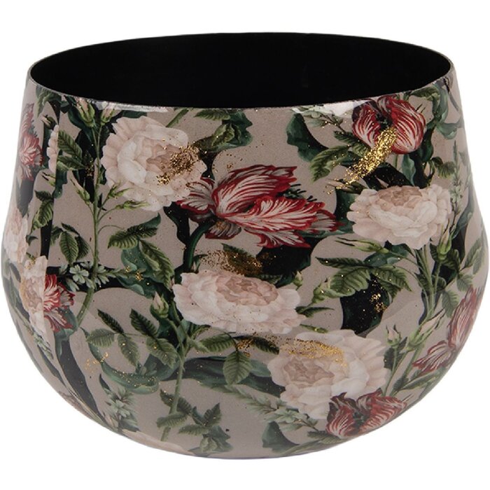 Vaso per fiori Clayre & Eef 66395 Ø 13x10 cm Grigio Rosa