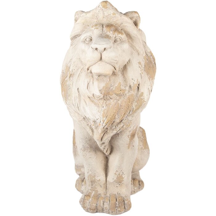 Decorazione Leone Clayre & Eef 5MG0080 50x30x62 cm Beige, Marrone