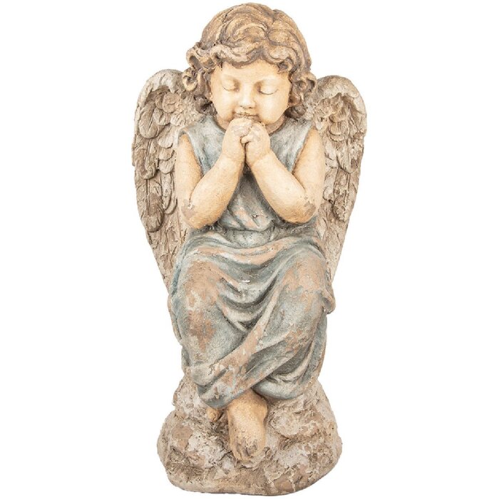 Decorazione Angelo Clayre & Eef 32x23x56 cm Beige Grigio 5MG0088