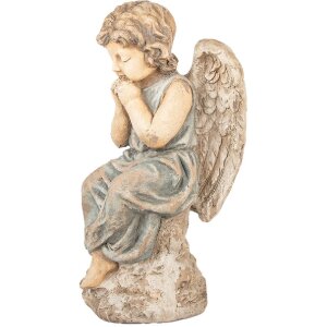 Decorazione Angelo Clayre & Eef 32x23x56 cm Beige Grigio 5MG0088