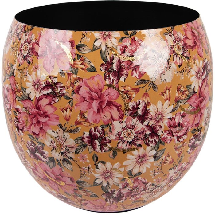 Clayre & Eef 66387 Vaso Decorativo Ø 28x25 cm Giallo Rosa