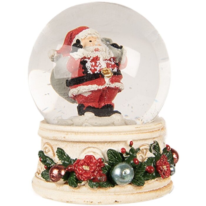 Clayre & Eef Sfera di neve Babbo Natale Ø 5x6 cm