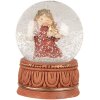 Clayre & Eef Sfera di neve Angelo 5x7 cm Rosso Marrone