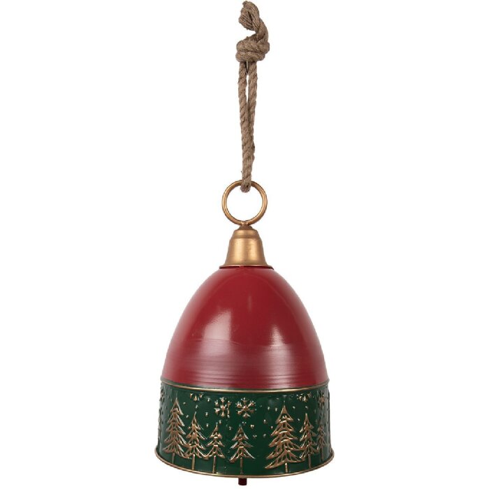 Clayre & Eef Campanello decorativo Rosso Verde Ø 26x38 cm
