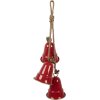 Clayre & Eef Decorazione Ciondoli Campanelli Rosso e Oro 11x11x48 cm
