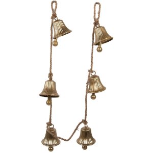Clayre & Eef 6Y5911 Decorazione Ciondolo Campanelle Dorate 9x9x135 cm